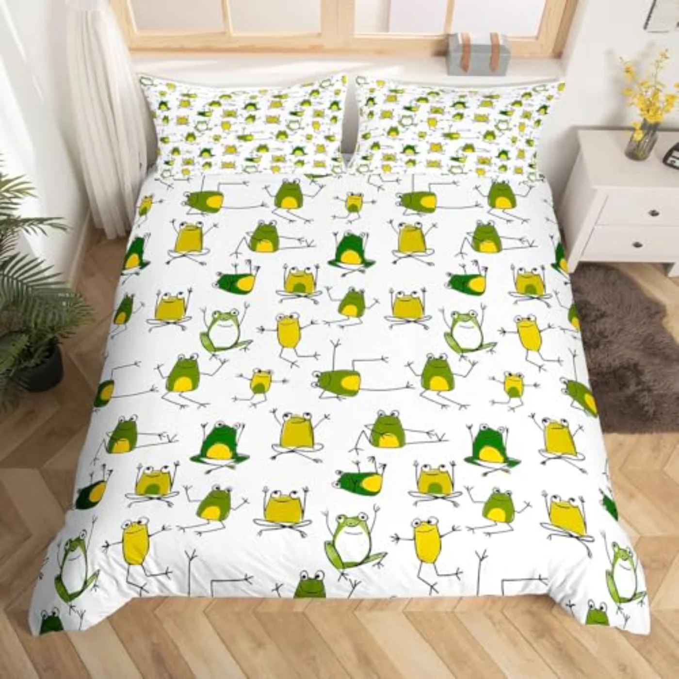 Green Frog Funny Frog Duvet Cover, Twin