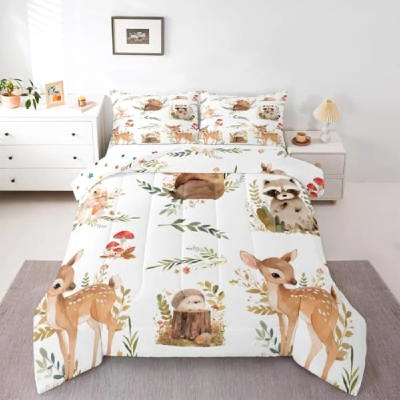 Kids Cute Deer Comforter Set, Queen