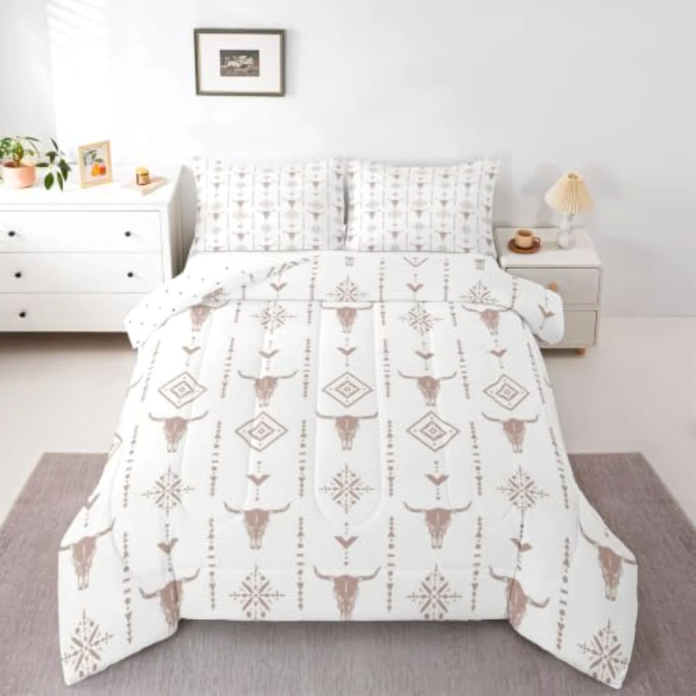 Bohemian Aztec Young Men Western Comforter Set, Twin