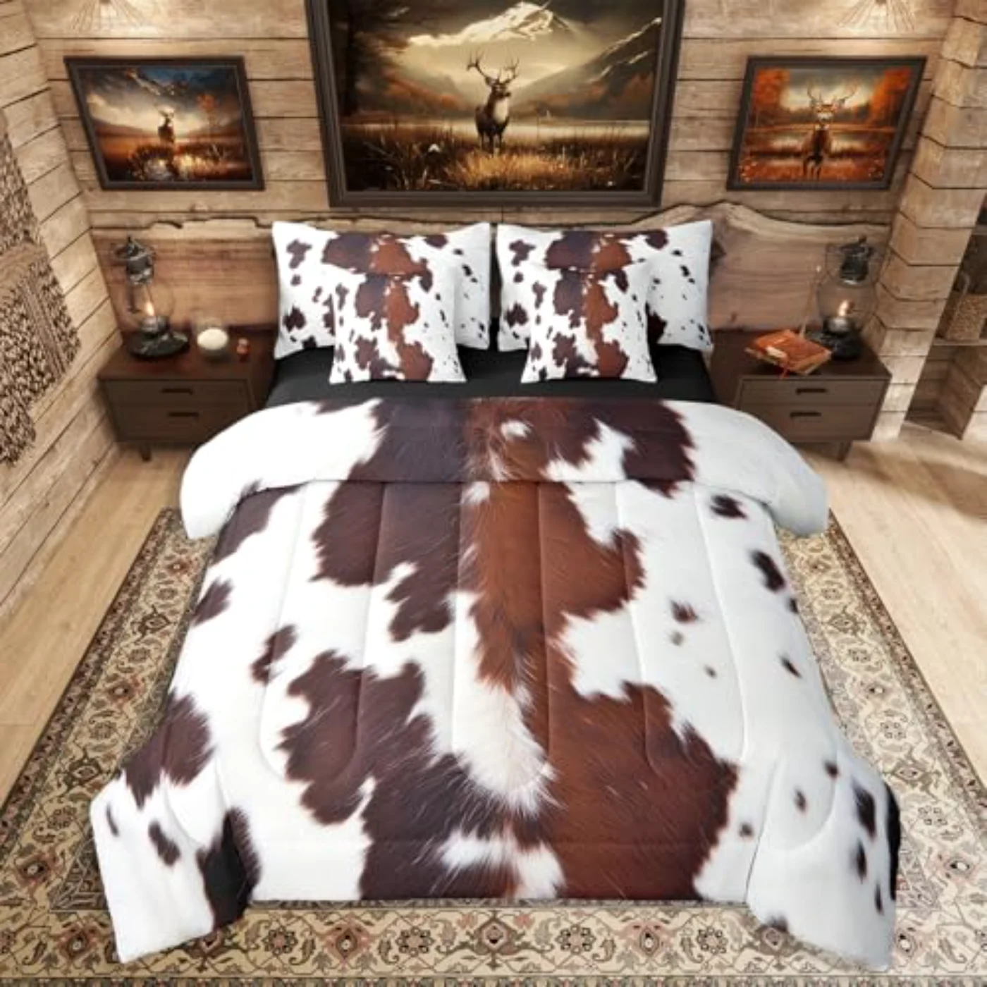 Cute Cowhide In Bag Teens Comforter Set, Full