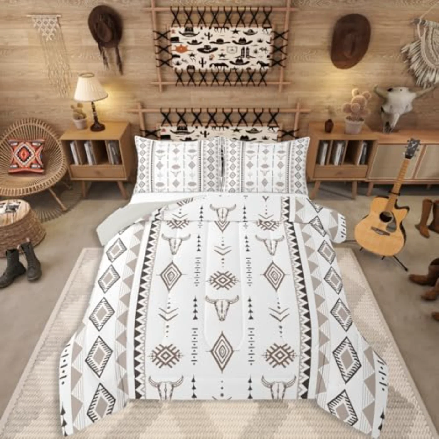 Bohemian Aztec Comforter Set, Full