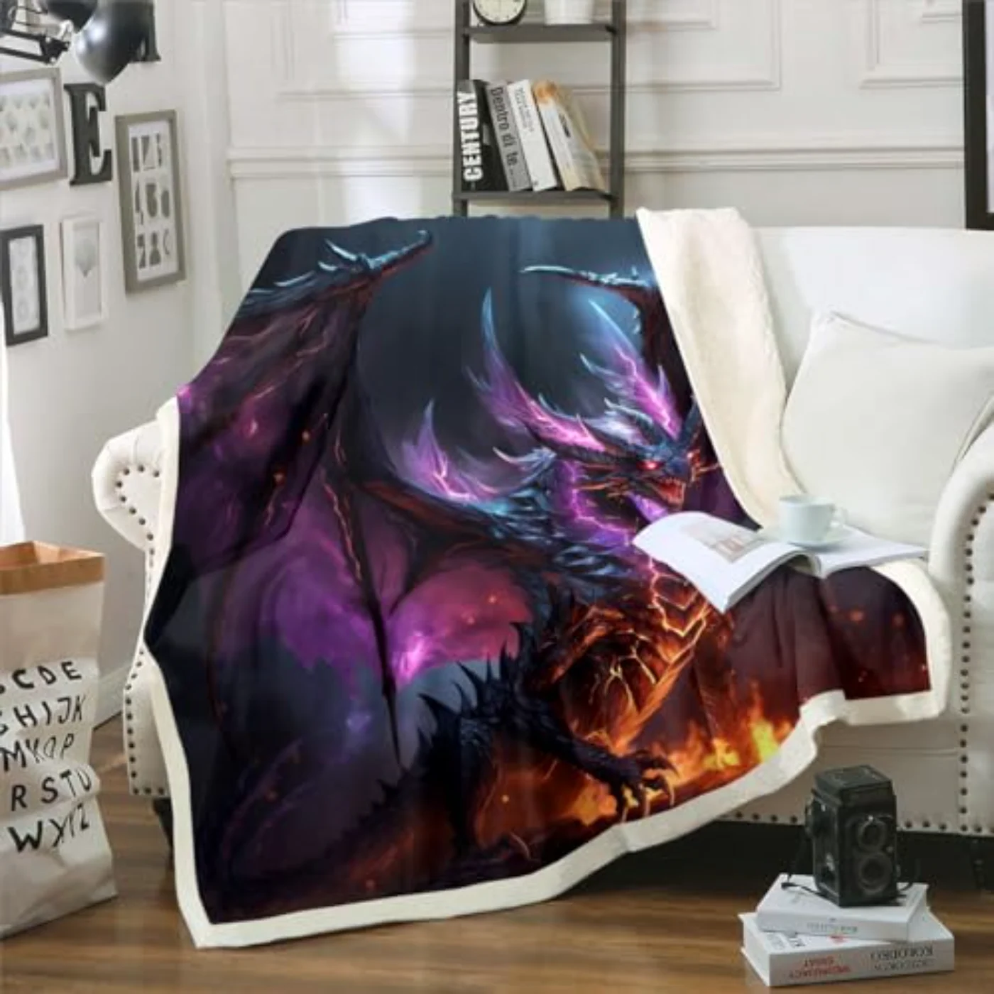 D Dragon Fleece Blanket Magical Throw, Queen