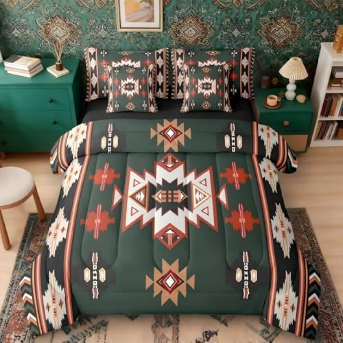 Western Sheets Comforter Set, Green & Sage