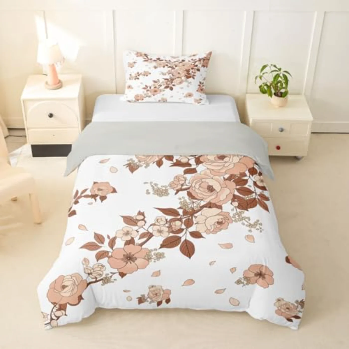 Boho Florals Toddler Vintage Rose Duvet Cover