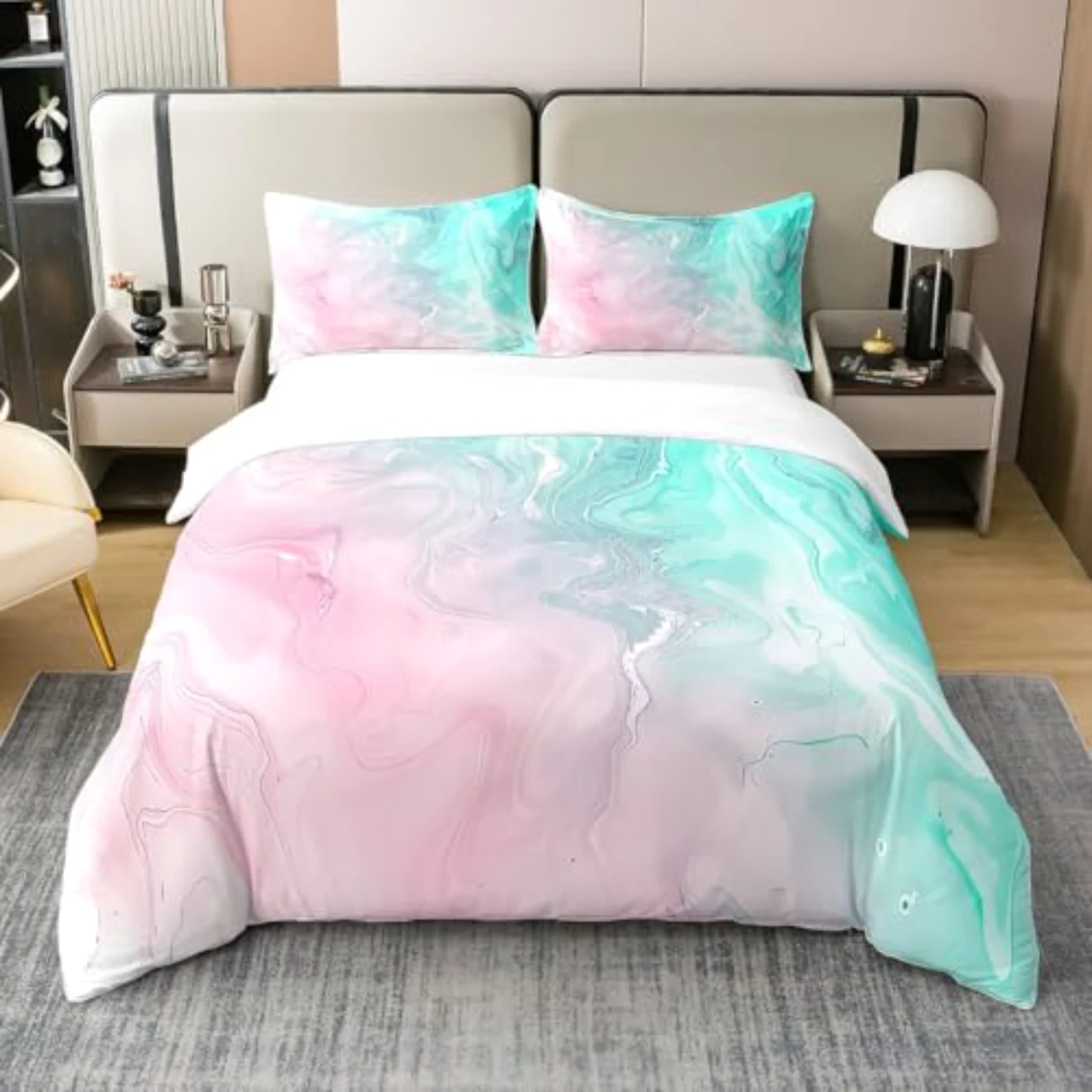 Organic Cotton Liquid Marble Modern Duvet (J277)