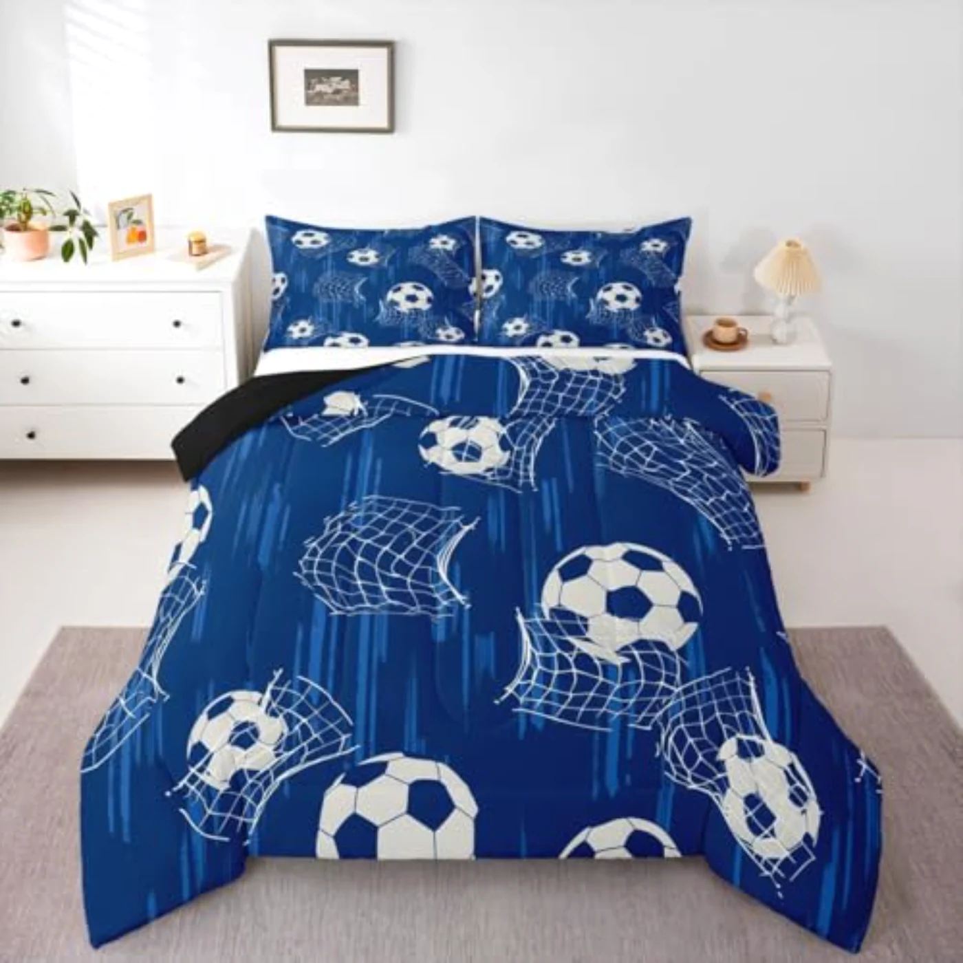 Boys Soccer Kids Comforter Set, Queen