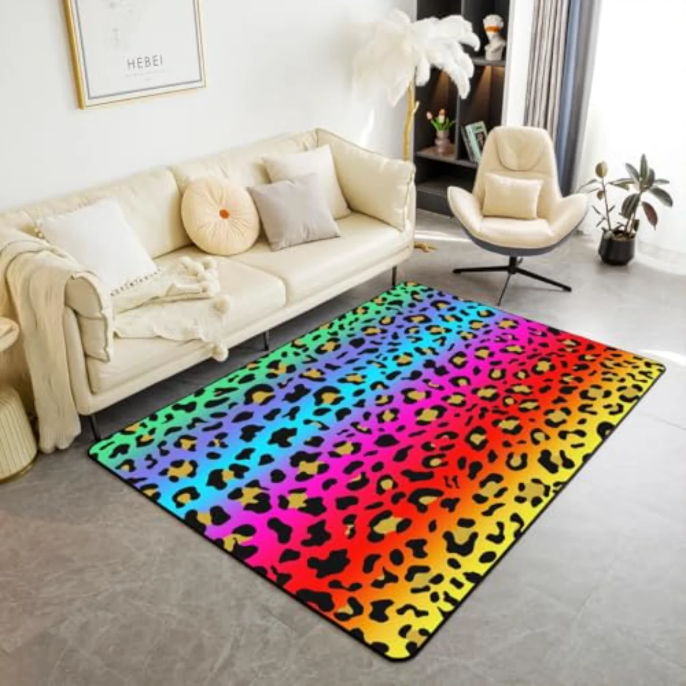 Rainbow Cheetah Area Rug X5 Rug