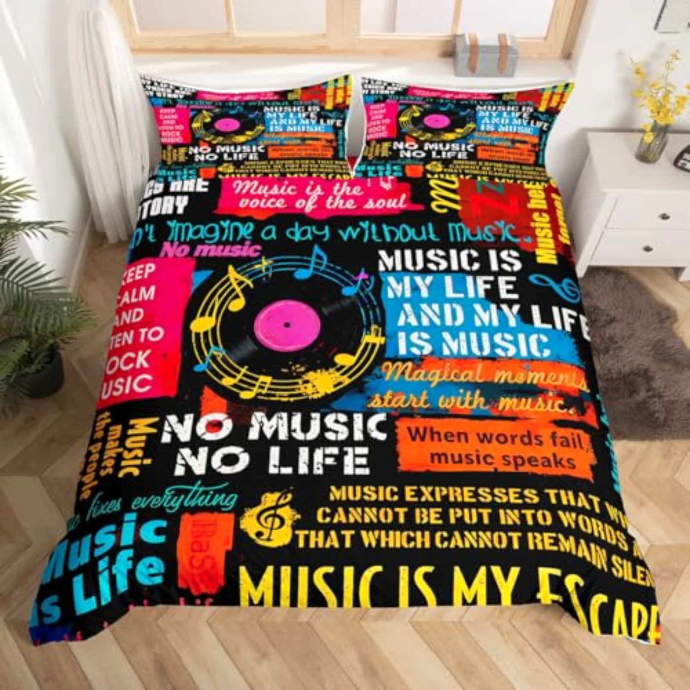 Rock Music Jazz Kids Teens Duvet Cover, Queen