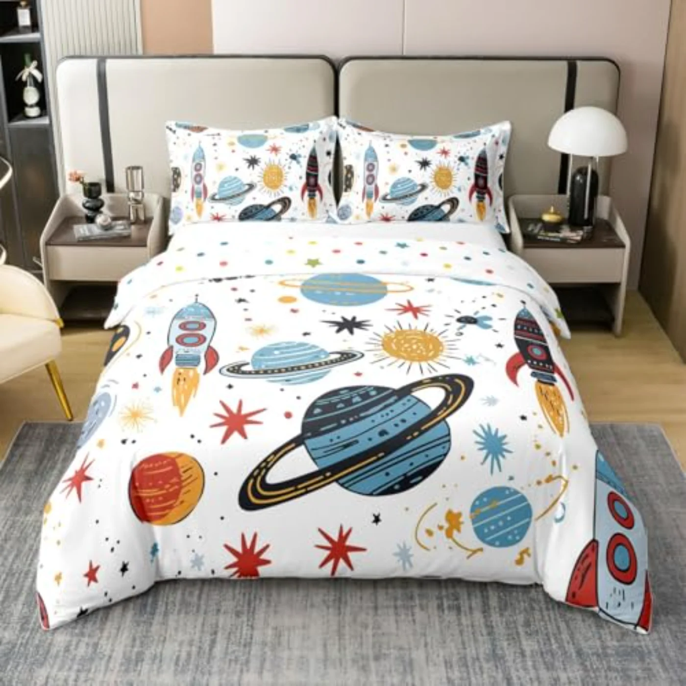 Organic Cotton Outer Space Duvet Cover, Twin