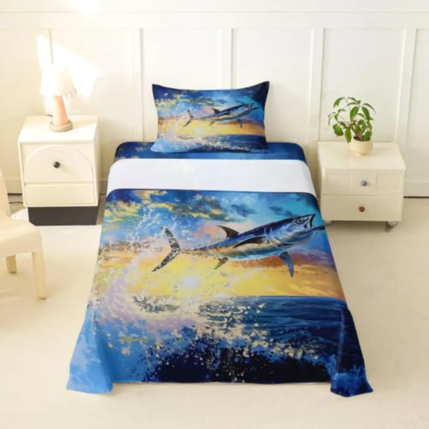 Bluefin Tuna Jumping Animals Sheets Sheet Set, Twin