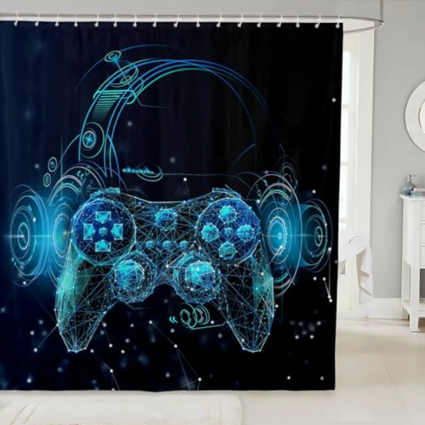 Kids Gaming Shower Curtain Modern Shower Curtain