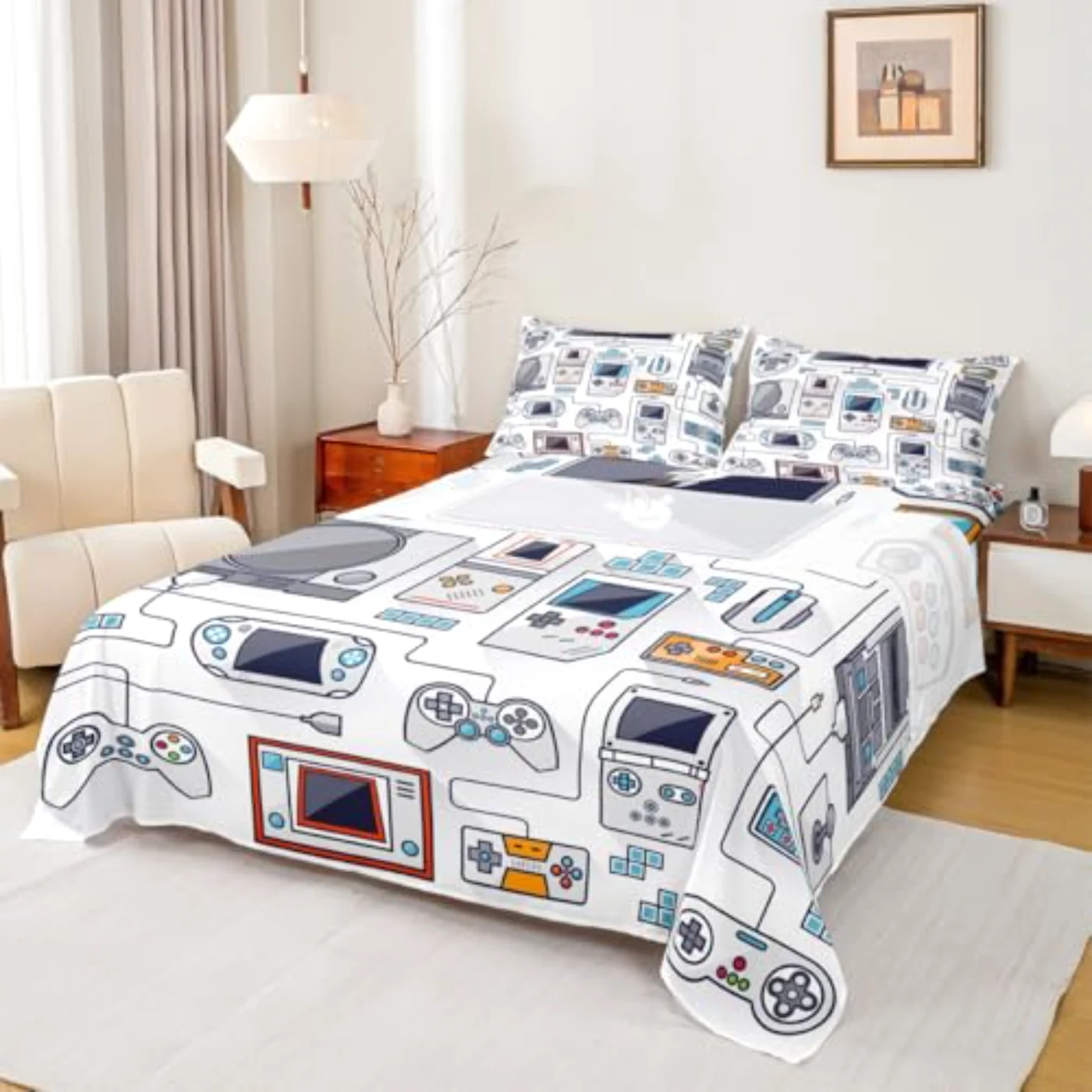 Gaming Fitted Kids Gamer Gamepad Sheet Set, Queen