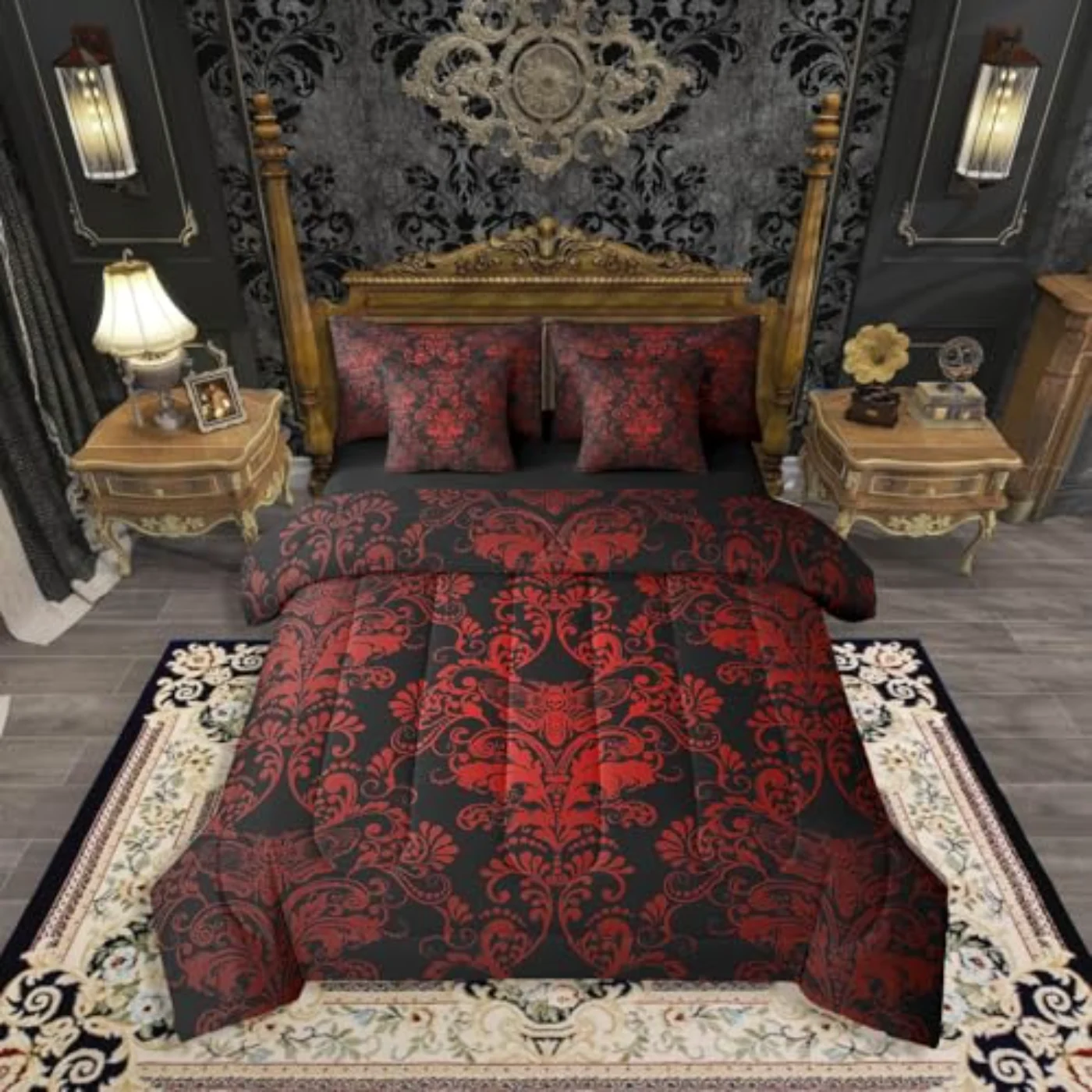 Gothic Damask In Bag Comforter Set, King