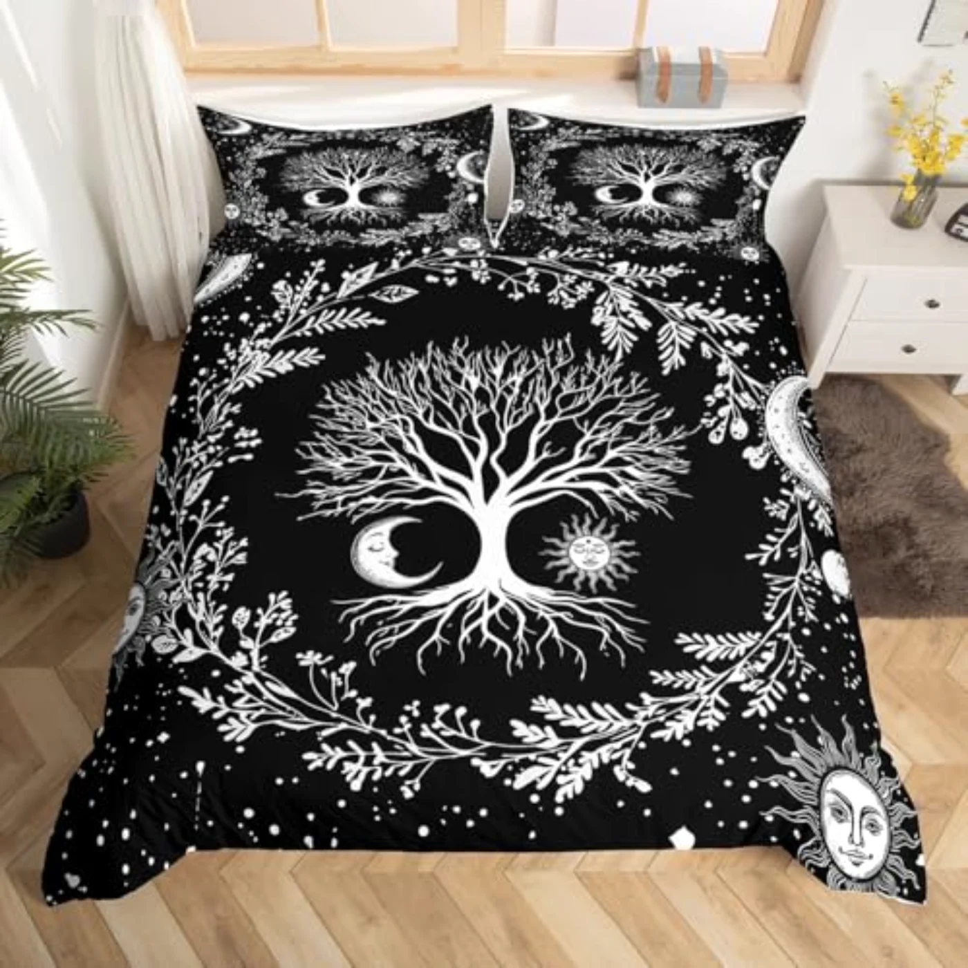 Tree Life Sun Moon Kids Duvet Cover, Twin