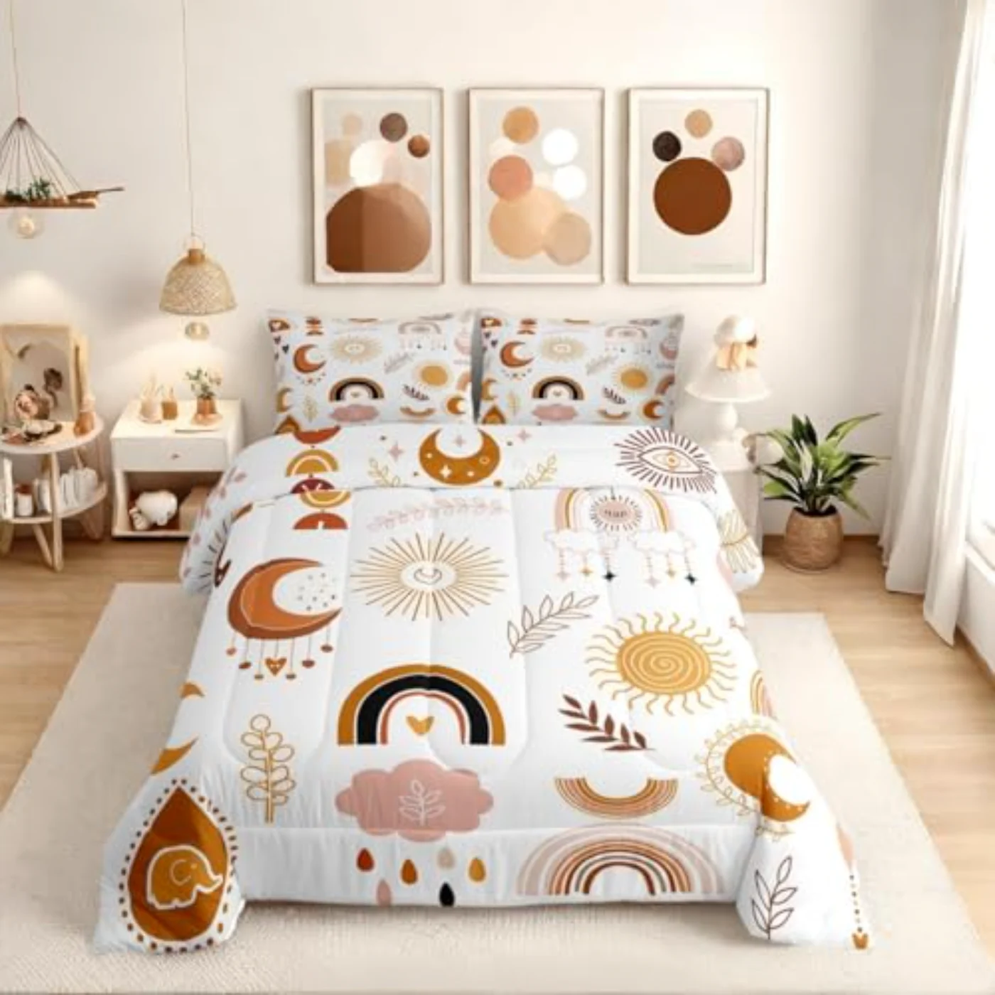 Boho Rainbow Girls Quilt, Twin