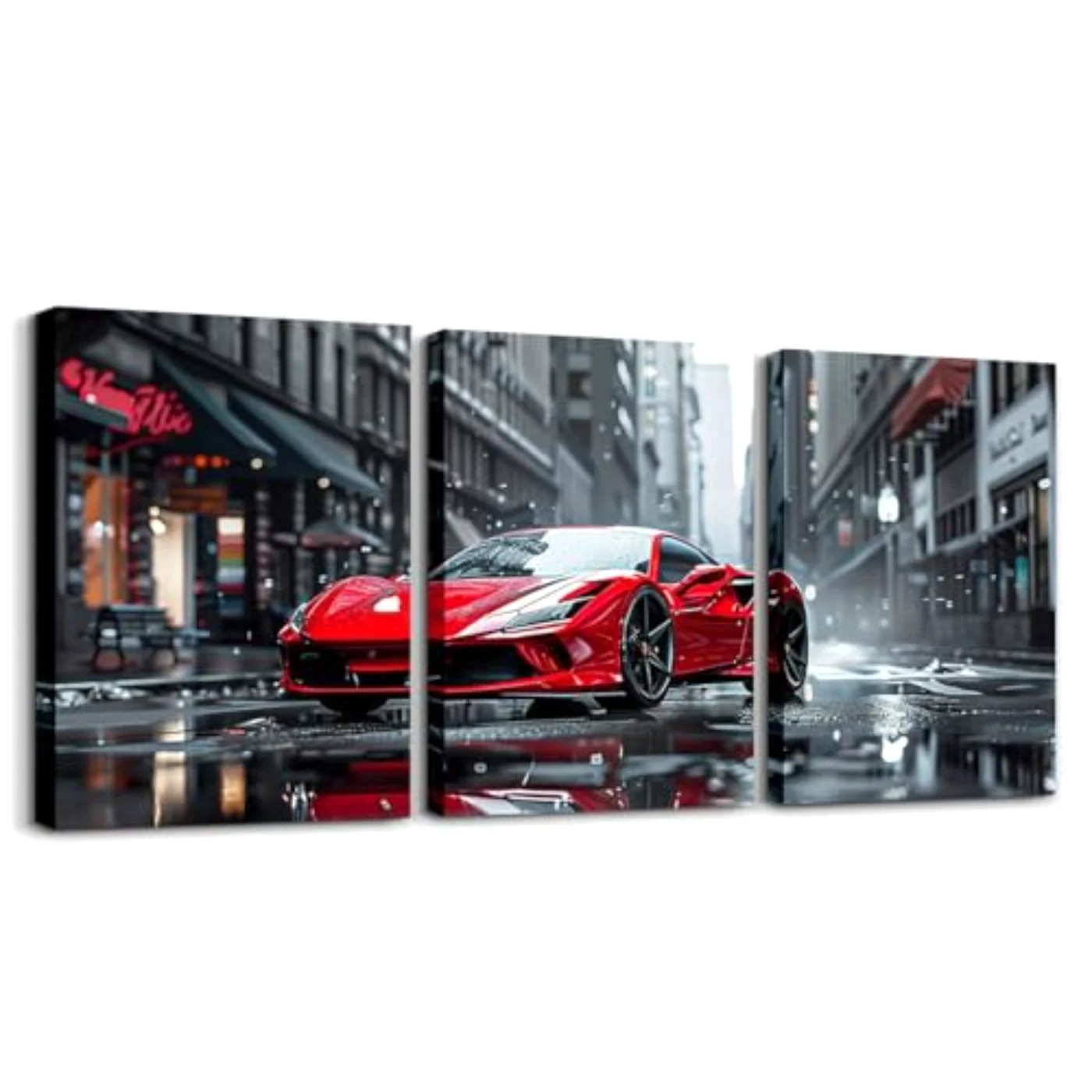 Red Sports Car Pictures Wall Wall Hanging