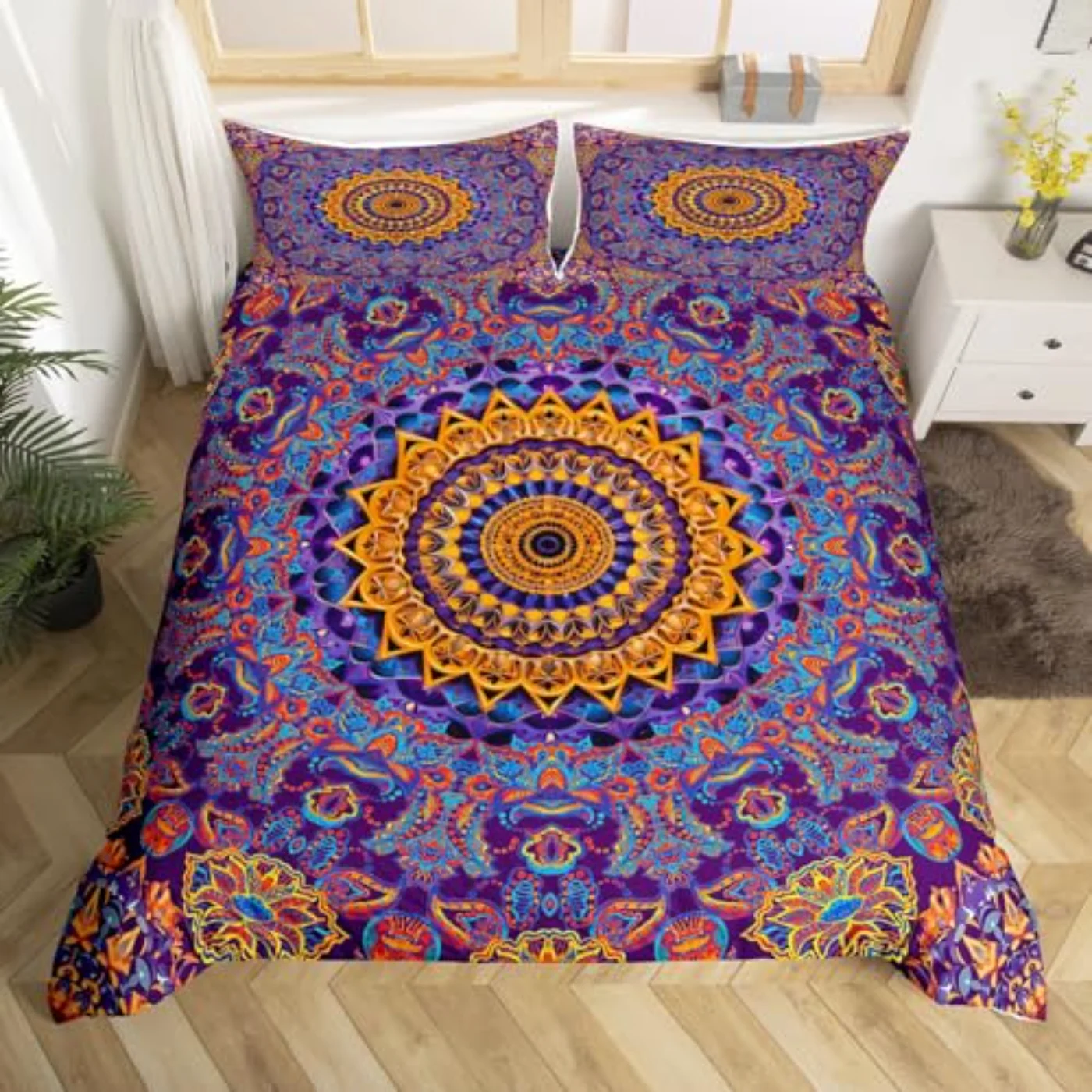 Oriental Mandala Vintage Floral Toddler Duvet Cover, Twin