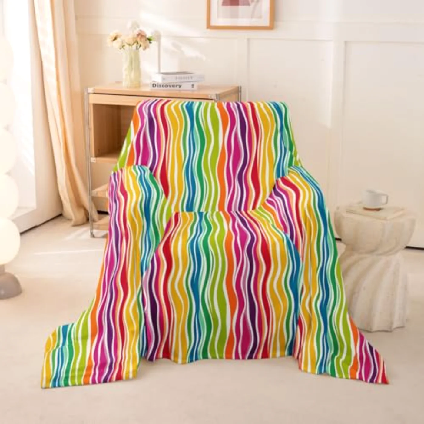 Rainbow Couch Geometric Stripes Sofa Comforter Set