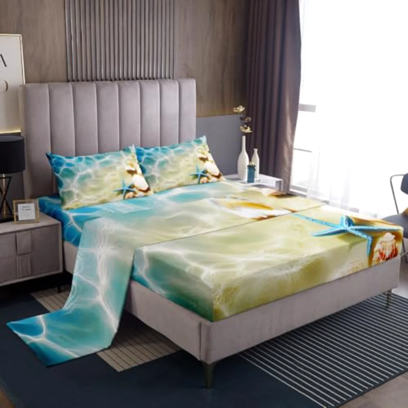 Ocean Sheets Beach Fitted Sheets Sheet Set, Twin
