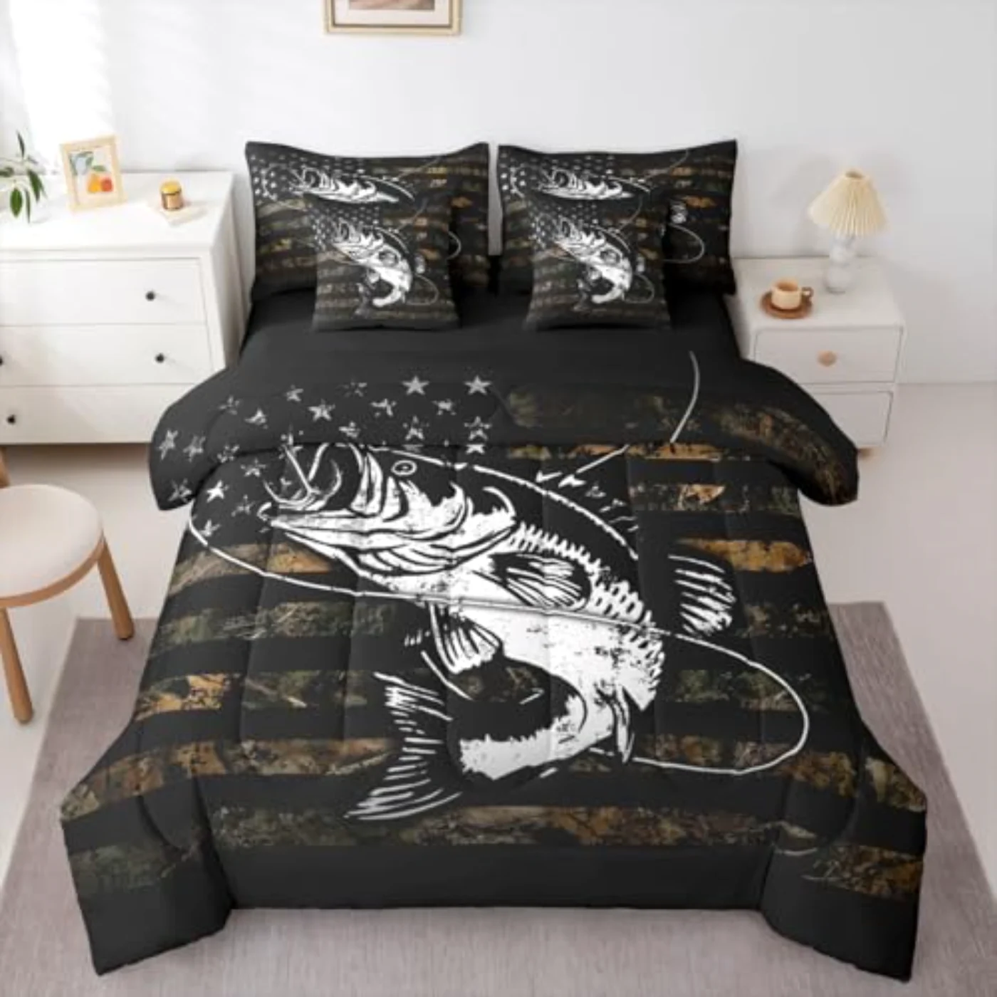 Camo Fish - In Bag Comforter Set, Full