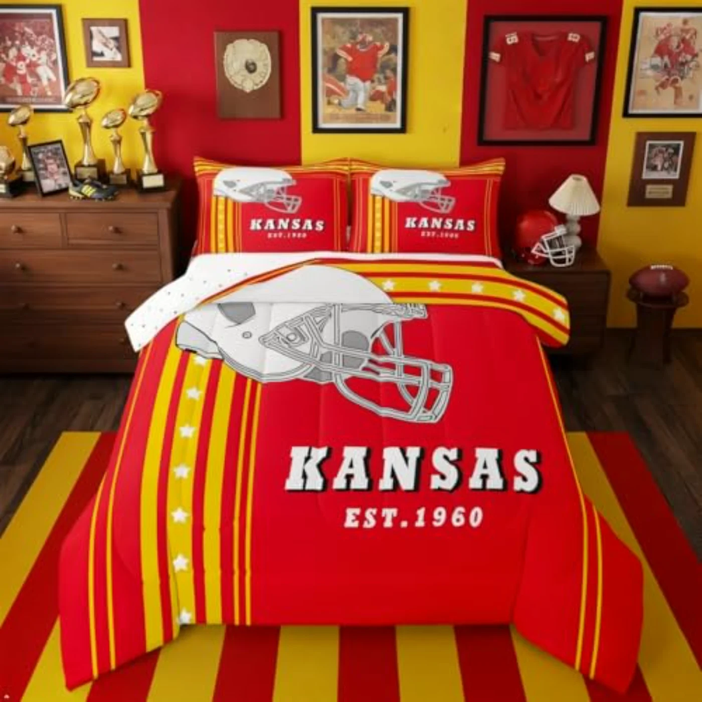 Gridiron Rugby Sports Game Comforter Set, Twin