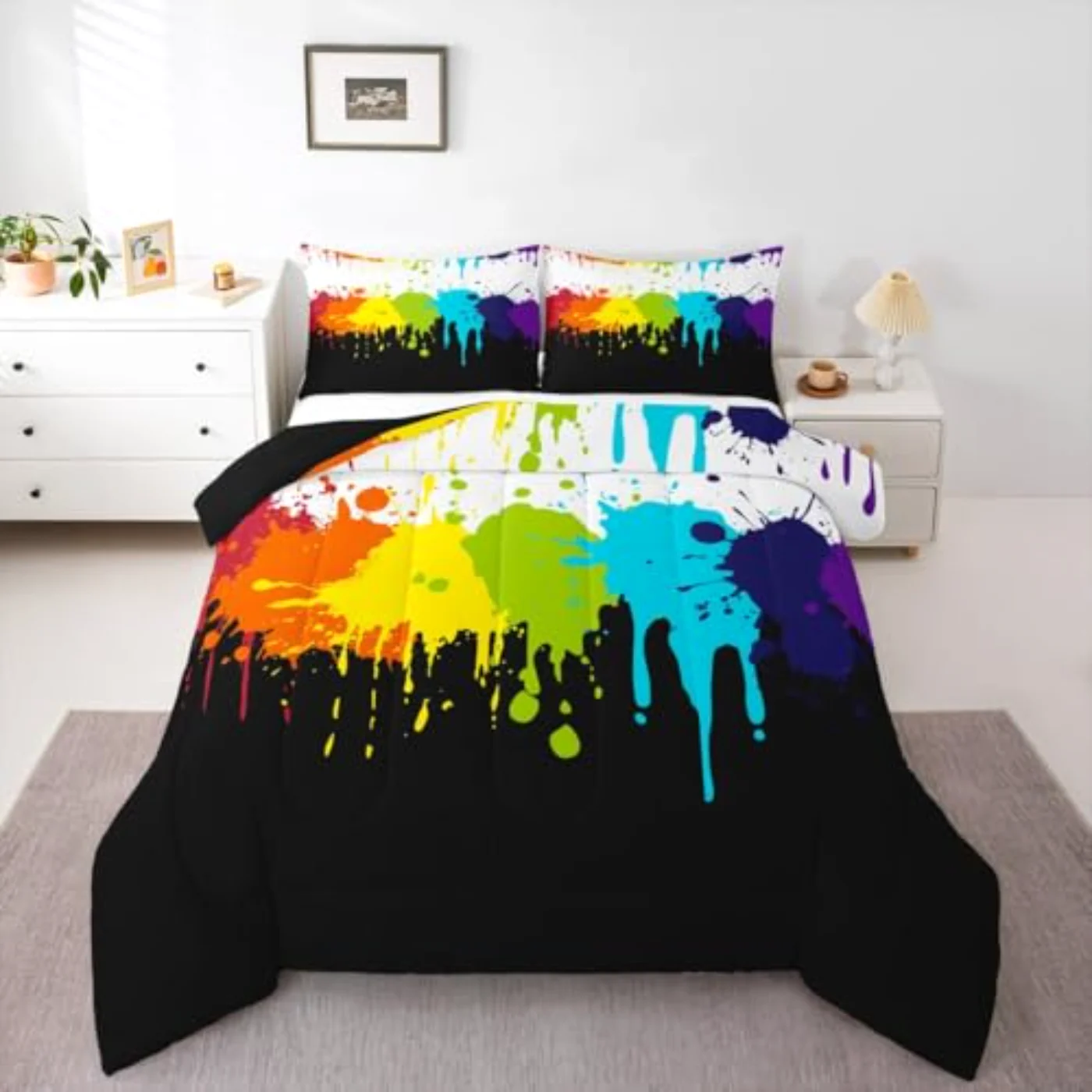 Rainbow Tie Dye Comforter Set, Twin