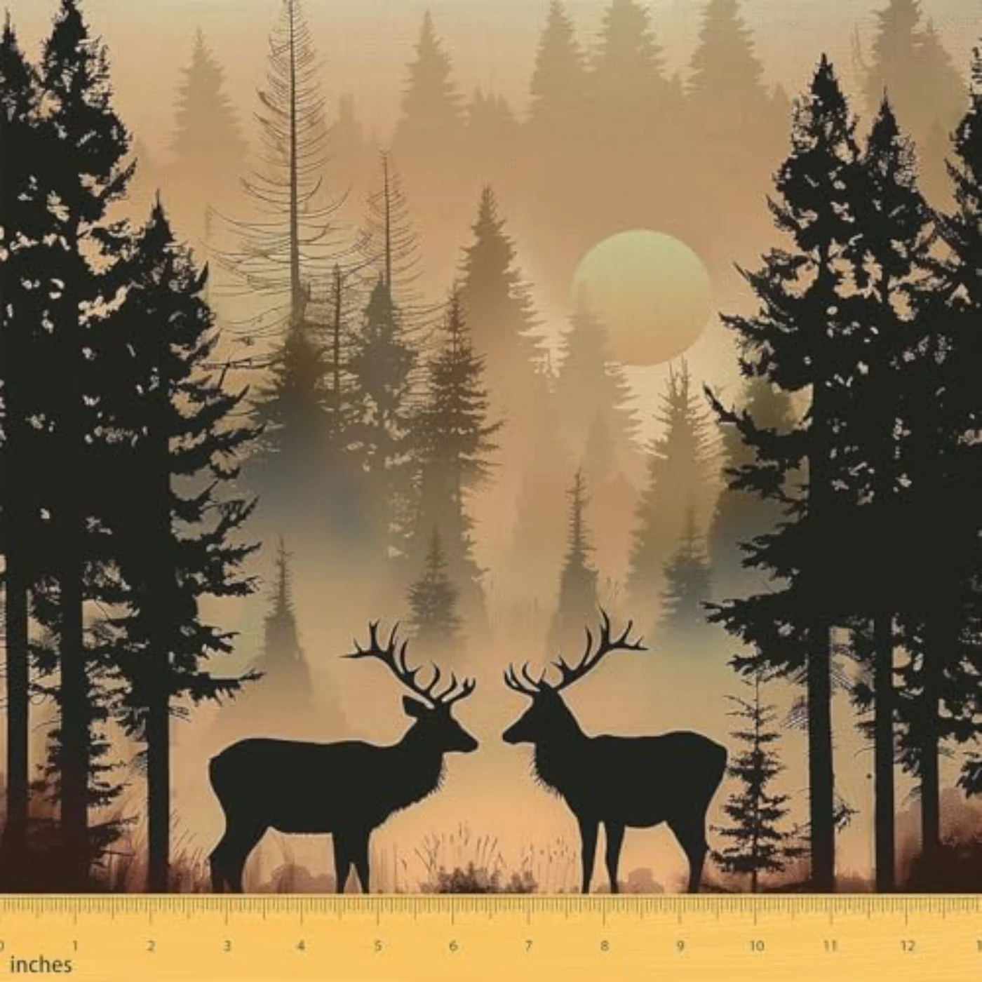 Woodland Deer Upholstery Fabric Rustic Comforter Set