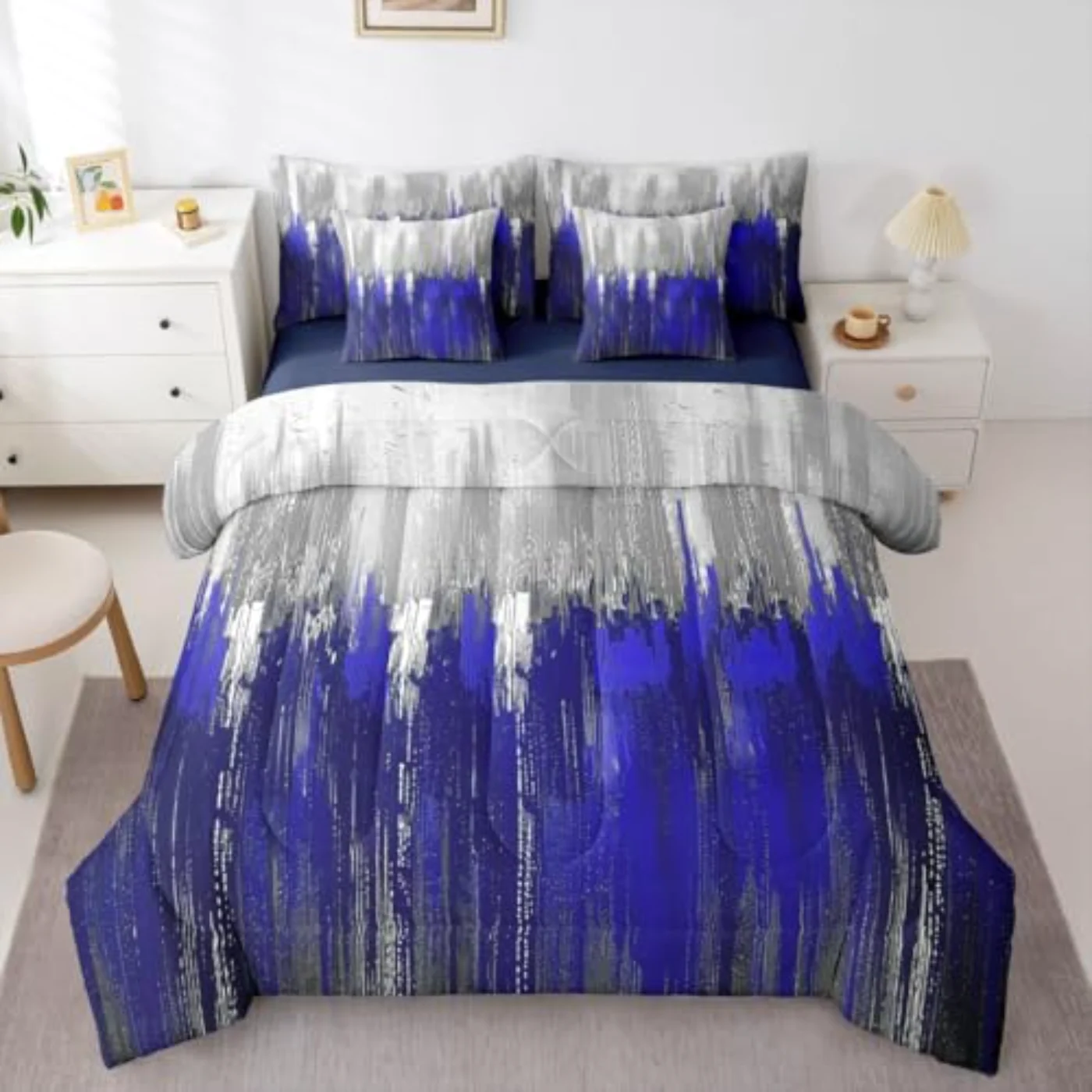 Greyish Gradient White Blue Sheets (QNNQ)