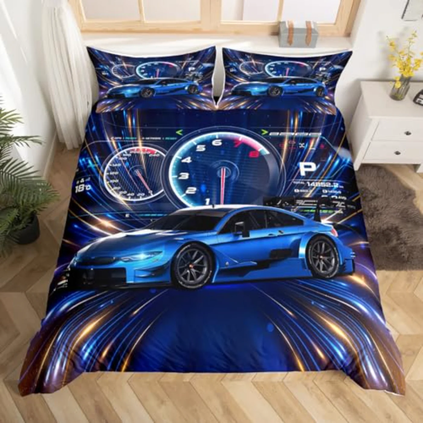 Race Car Boys Extreme Sports Duvet Cover, Twin