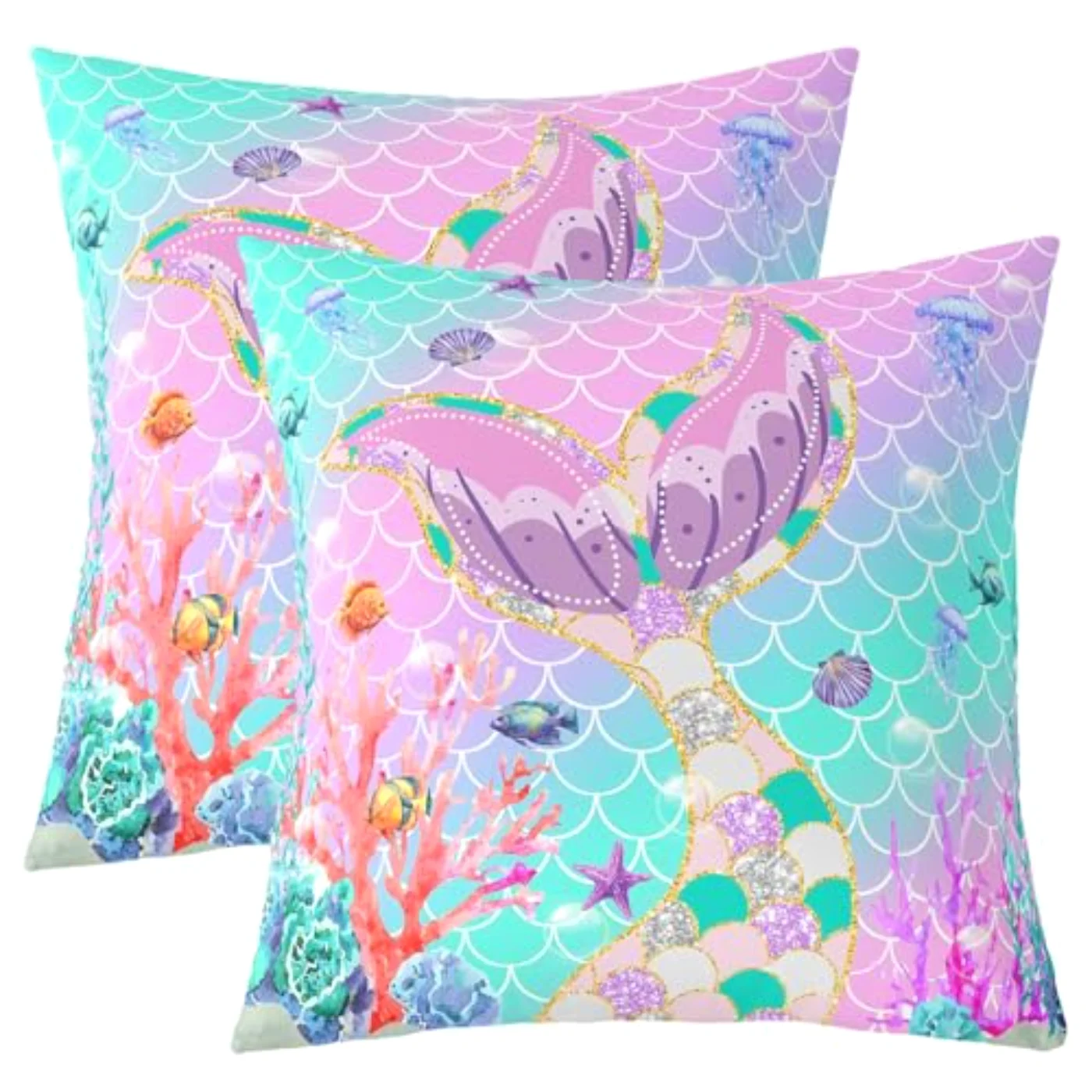 Mermaid Tail Throw Pillow Covers Pillow Covers