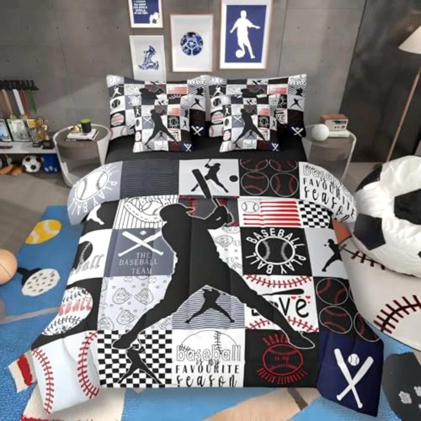 Boys Baseball In Bag Comforter Set, Full