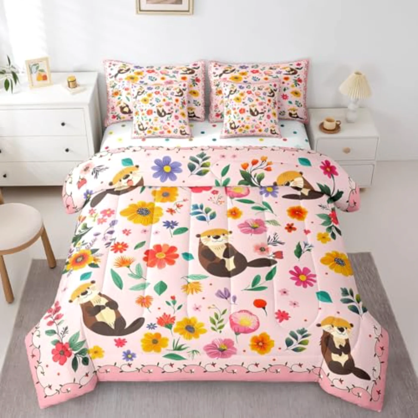 Sea Otter In Bag Comforter Set, Full