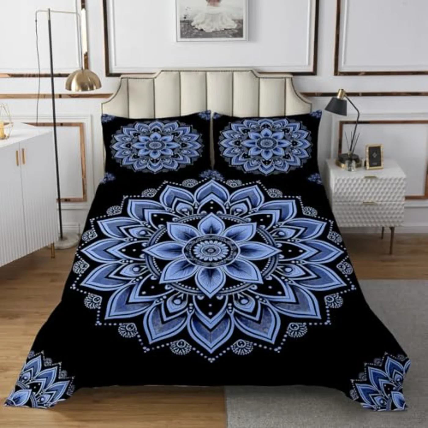 Aesthetic Mandala Bedspread Bohemian Flower Quilt, Twin