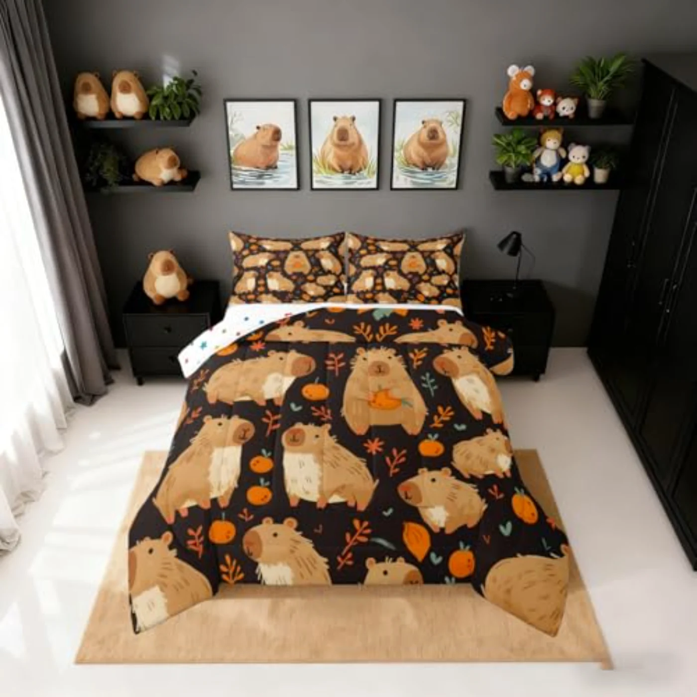 Cute Capybara Capybara Lovers Comforter Set, Queen