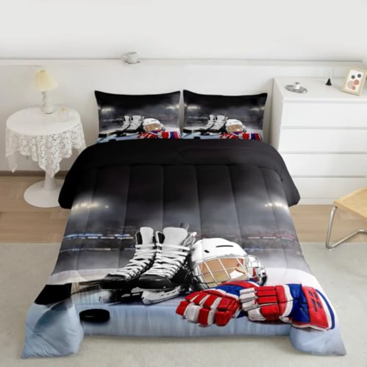 Ice Hockey Quilt, Twin