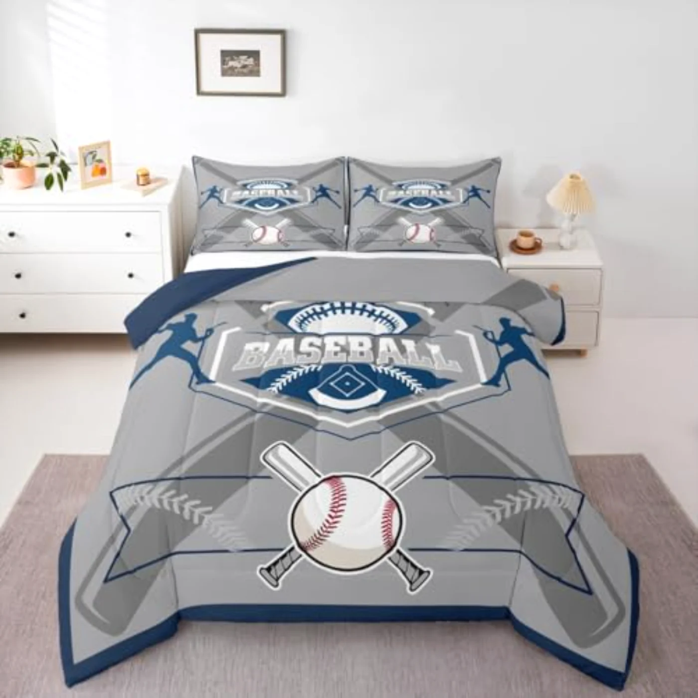 Baseball Kids Baseball Sports Boys Comforter Set, Twin