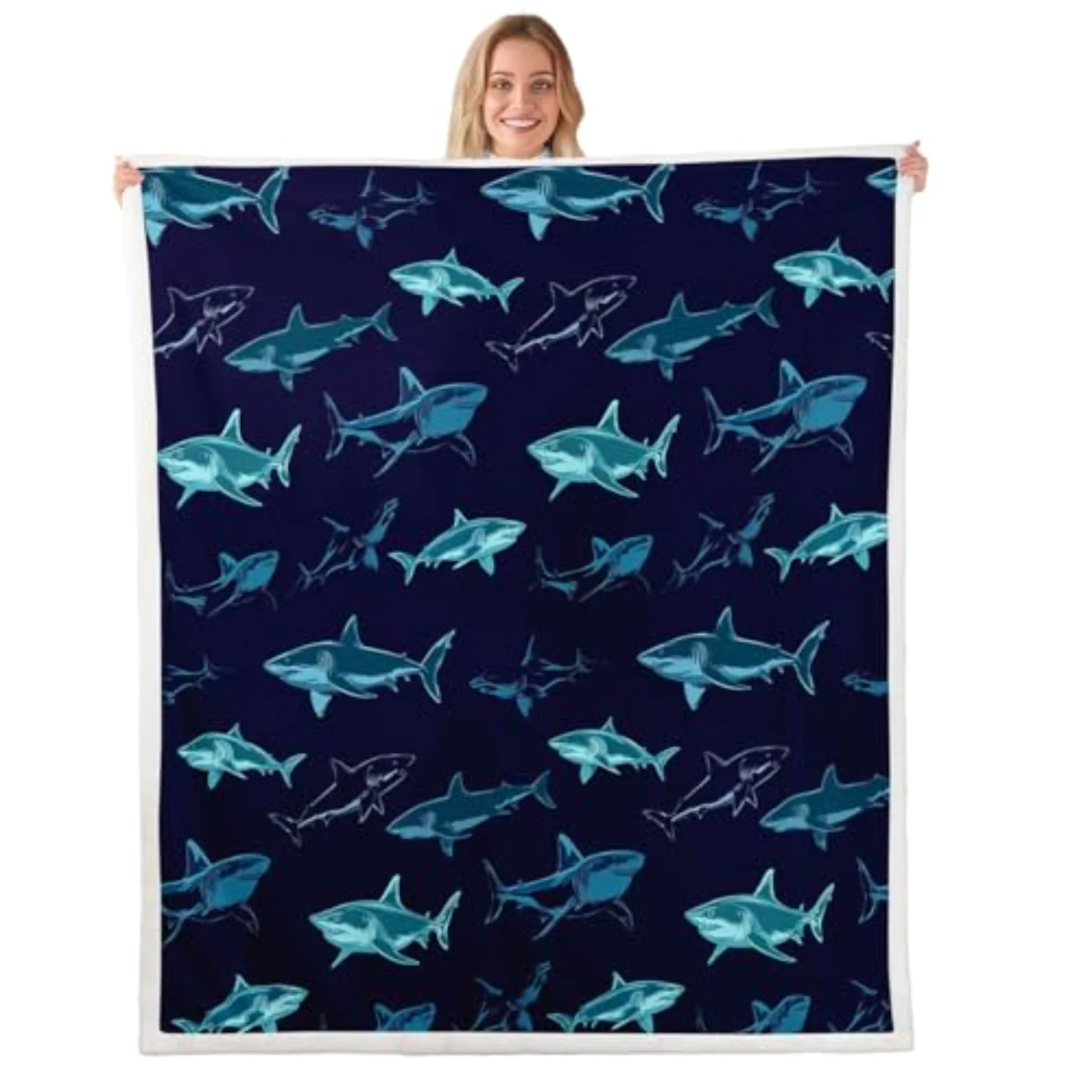 Sharks Sherpa Blanket Throw