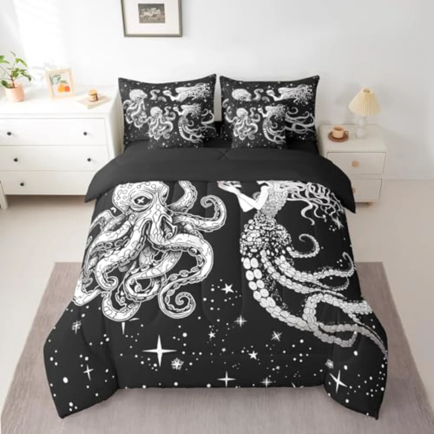 Goth Mermaid In Bag Comforter Set, Queen