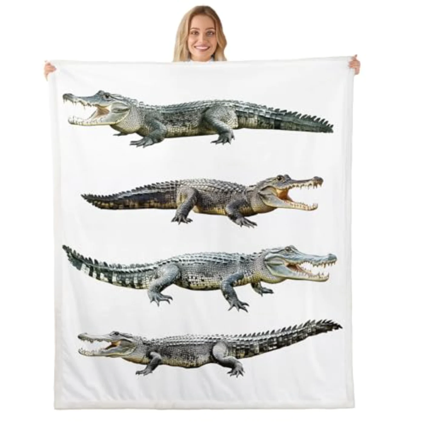 Teens Crocodile Fleece Blanket Throw