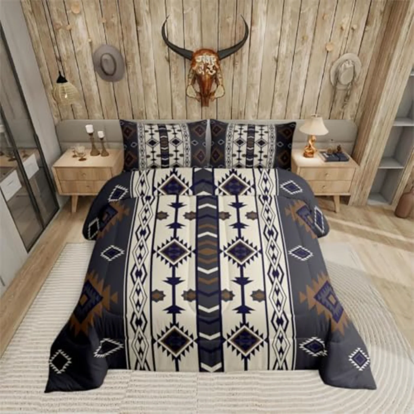 Aztec Geometric Comforter Set, Queen