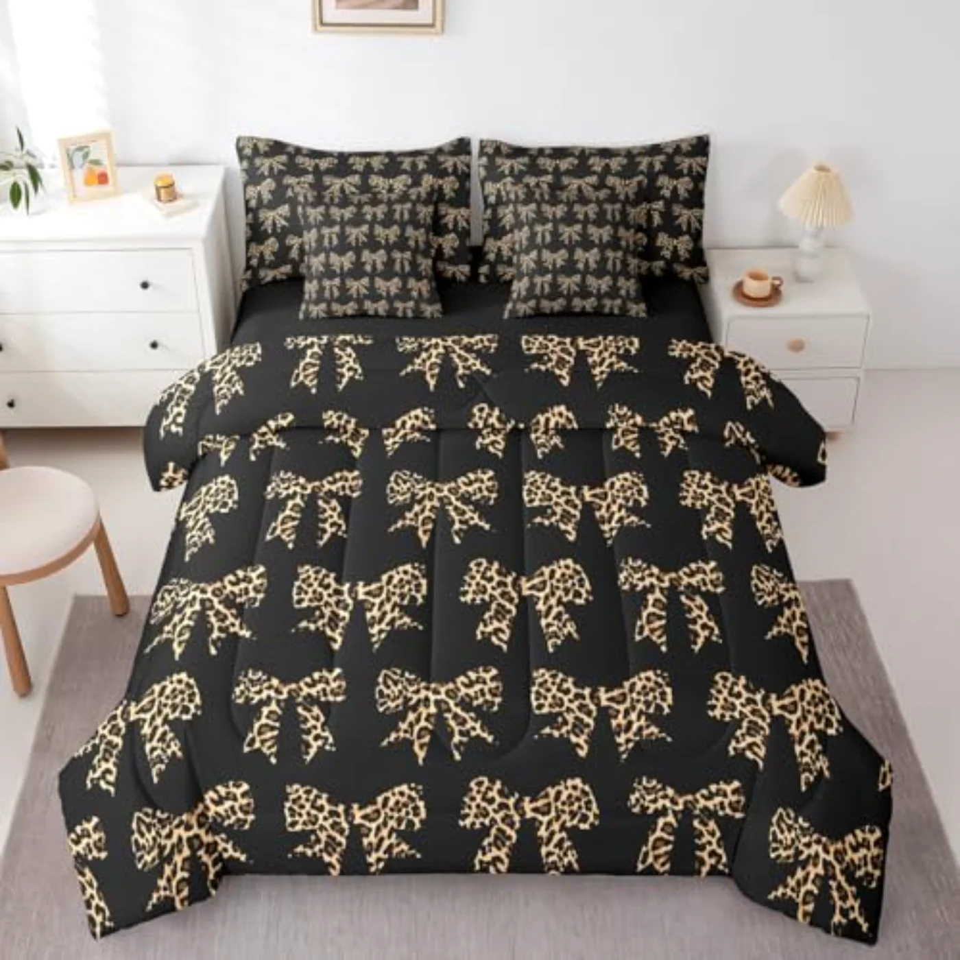 Cheetah Bow Comforter Set, Full