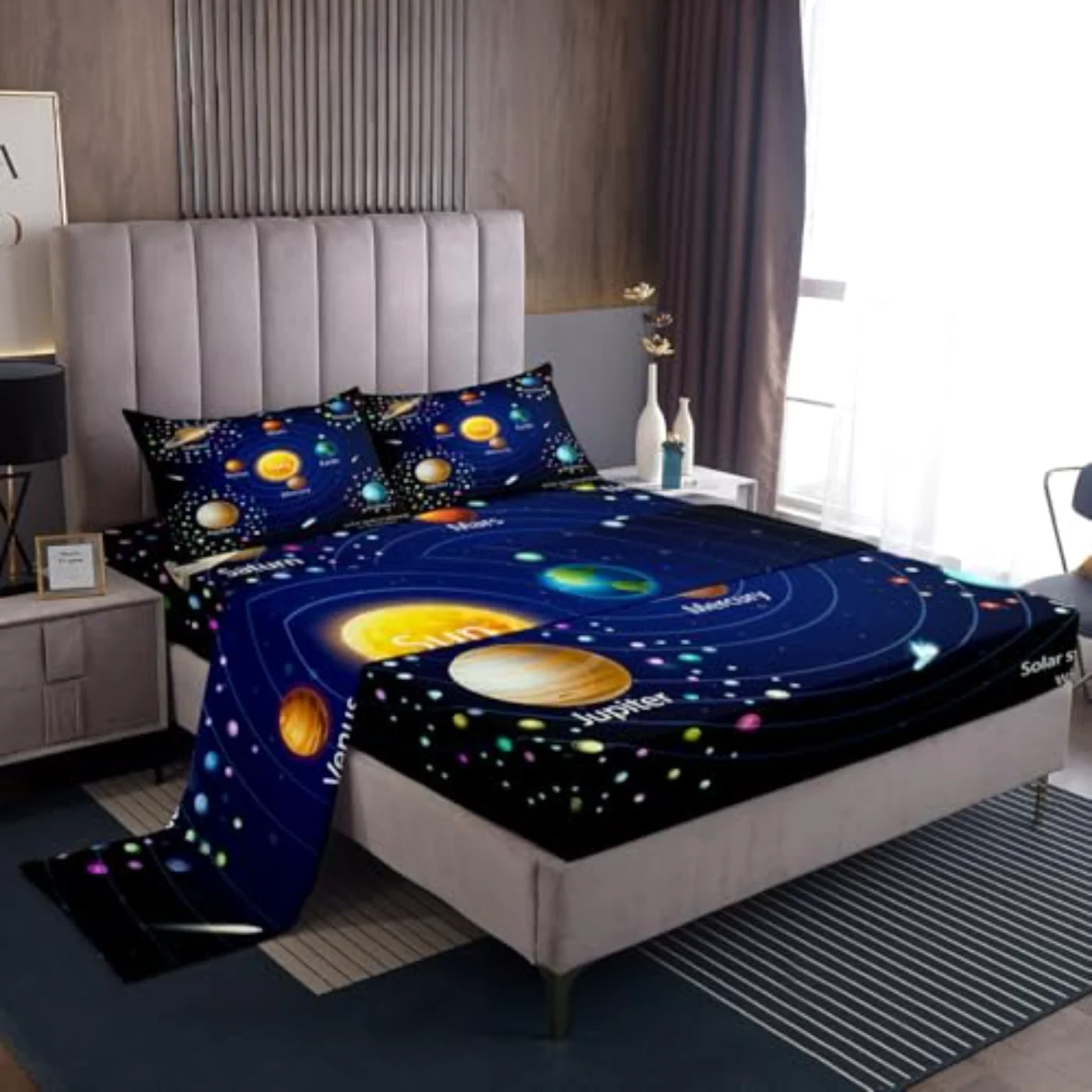Kids Outer Space Sheets Boys Sheet Set, Twin