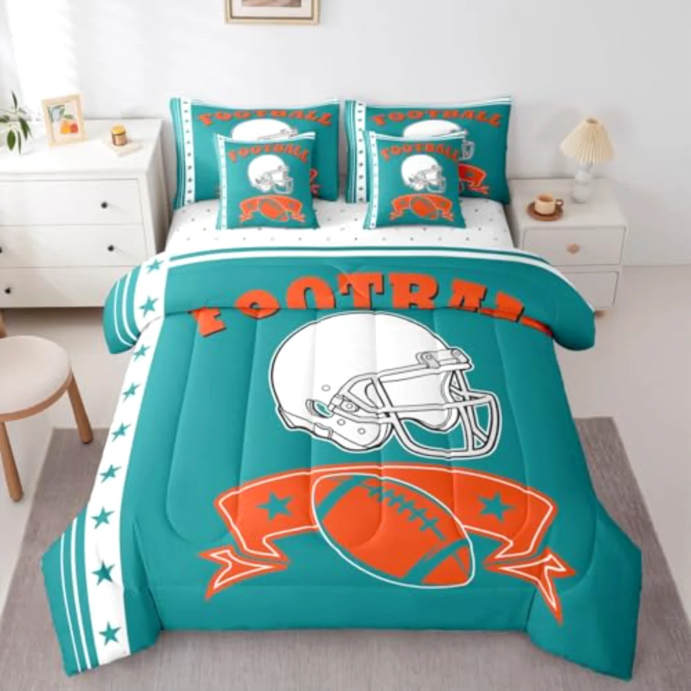 Gridiron Seasonal Football City Dolphin Comforter Set, King