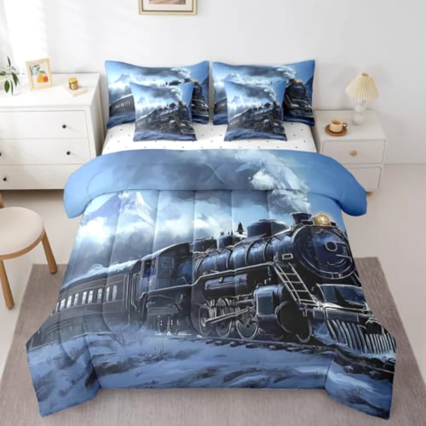 Boys Steam Train Comforter Set, Twin