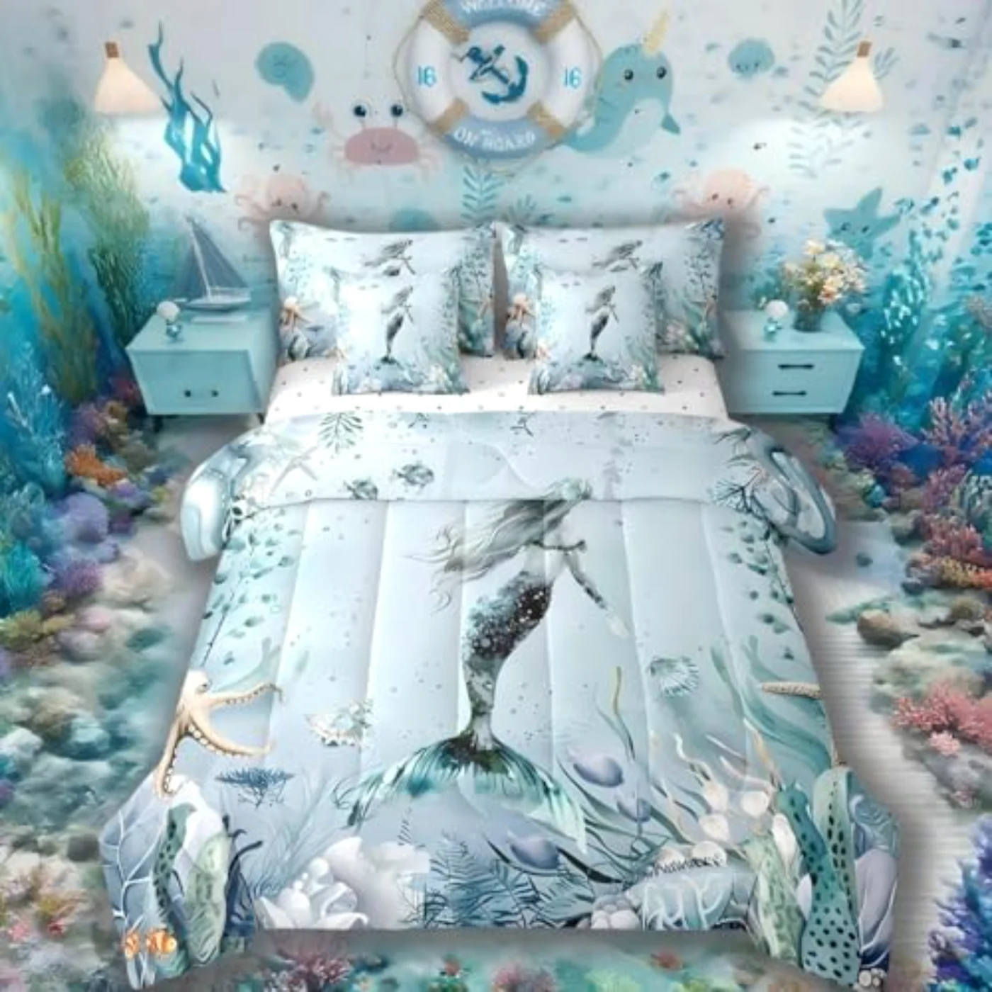 Mermaid In Bag Comforter Set, King