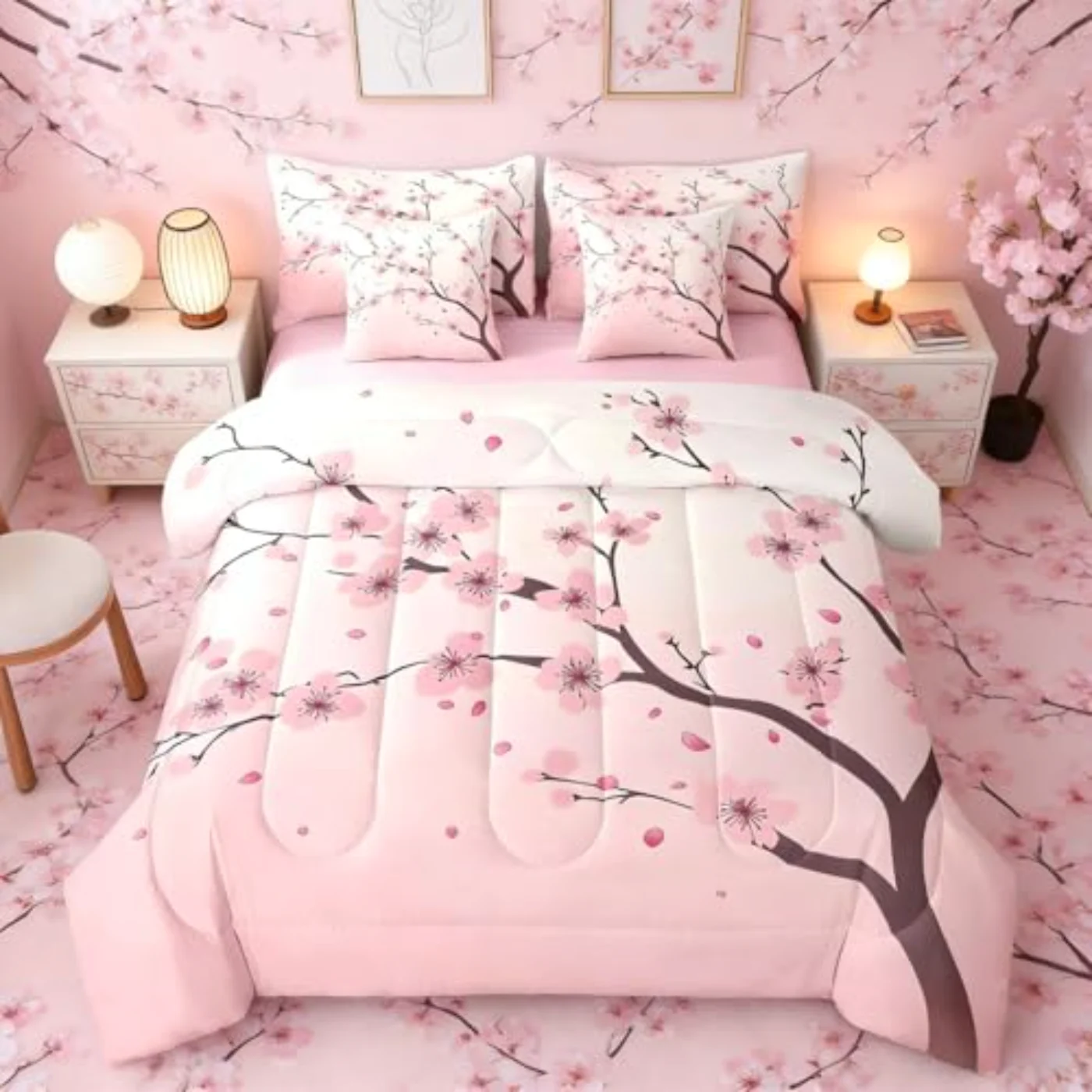 Cherry Blossoms Comforter Set, Full