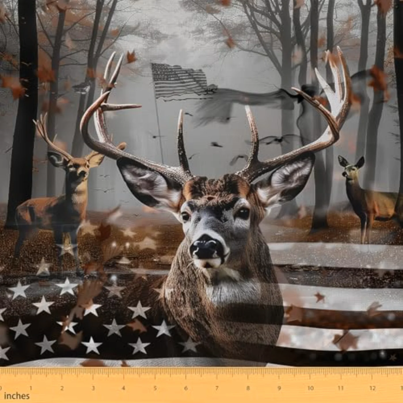 Deer Flannel Fabric By Yard Comforter Set