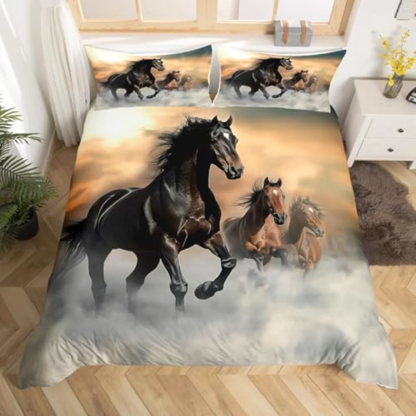 Horse Horse Printed D Animal Duvet Cover, Queen