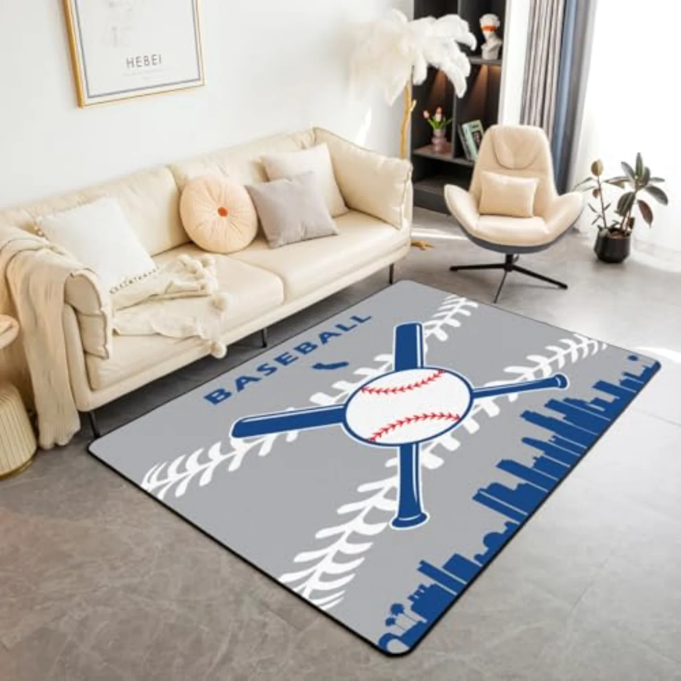Boys Area Rug Baseball X5 Rug