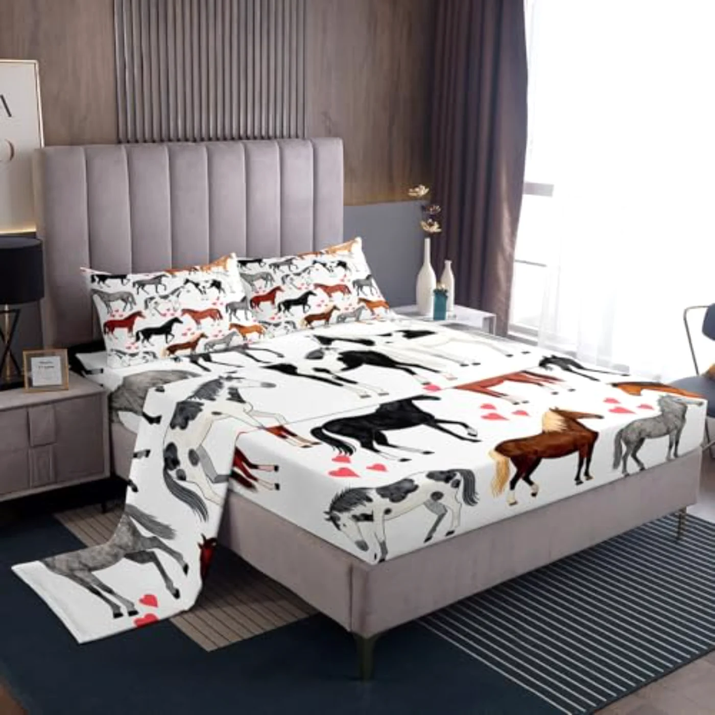 Horse Sheets Farm Kids Boys Sheet Set, Twin